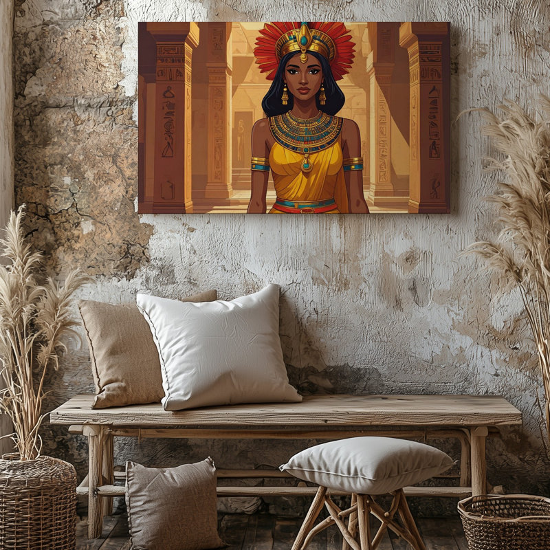 «Hathor Temple Portrait», déesse égyptienne sur toile, art mural, H 16 po x l 20 po