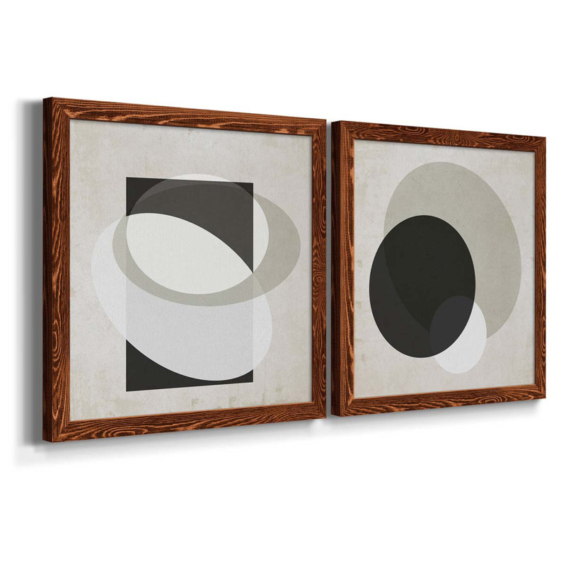 Moderniste Neutre III, ensemble de 2 reproductions d'art sur toile encadrées, H 20 po x l 40 po x P 1,5 po