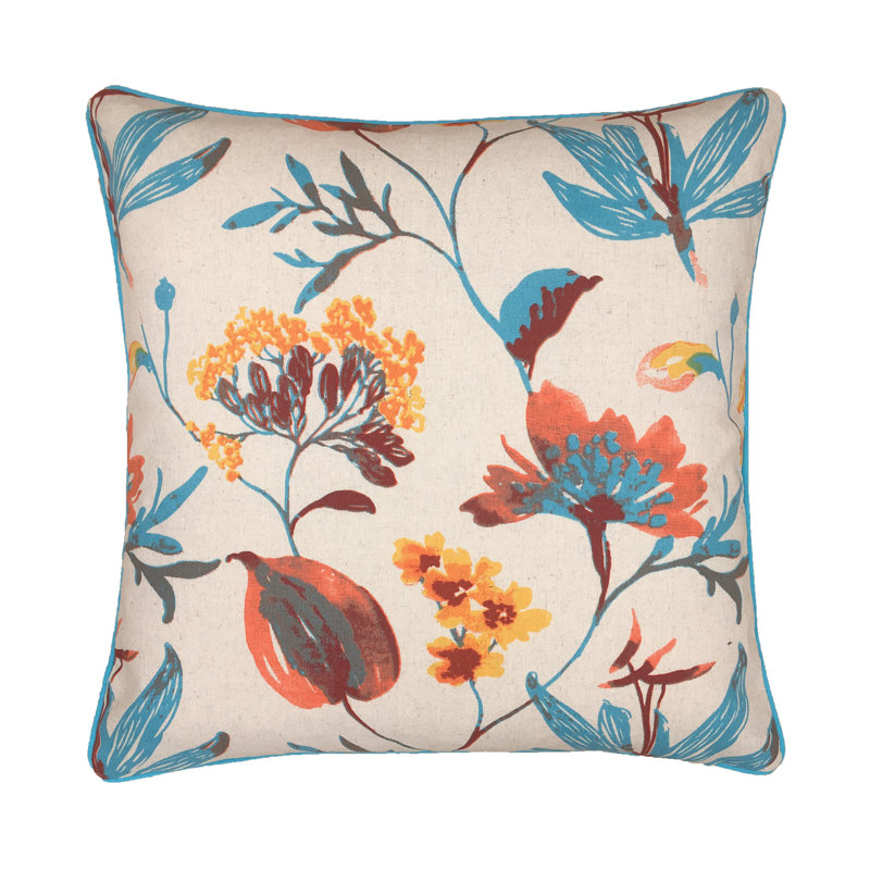 A Touch of Floral Floral Throw Pillow, 20" x 20", Blue