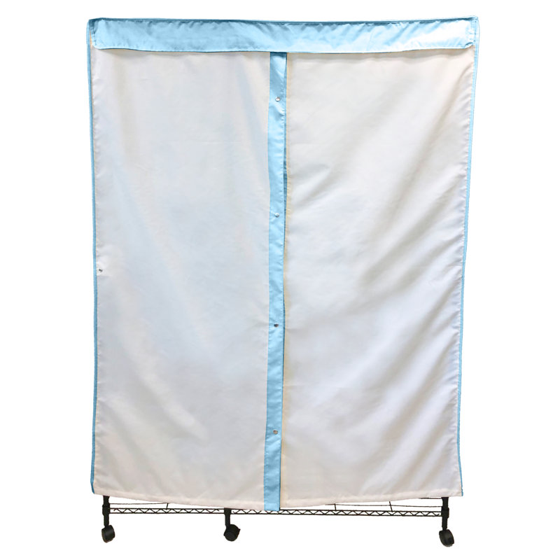Micchael Polyester Clothing Rack Covers, Off White/Blue