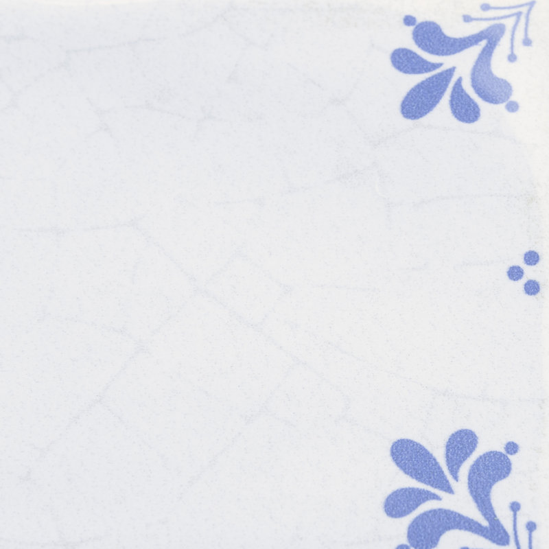 Craquelé de 2 7/8 po X 11-7 / 8 po Carreau de céramique, Blanc / bleu