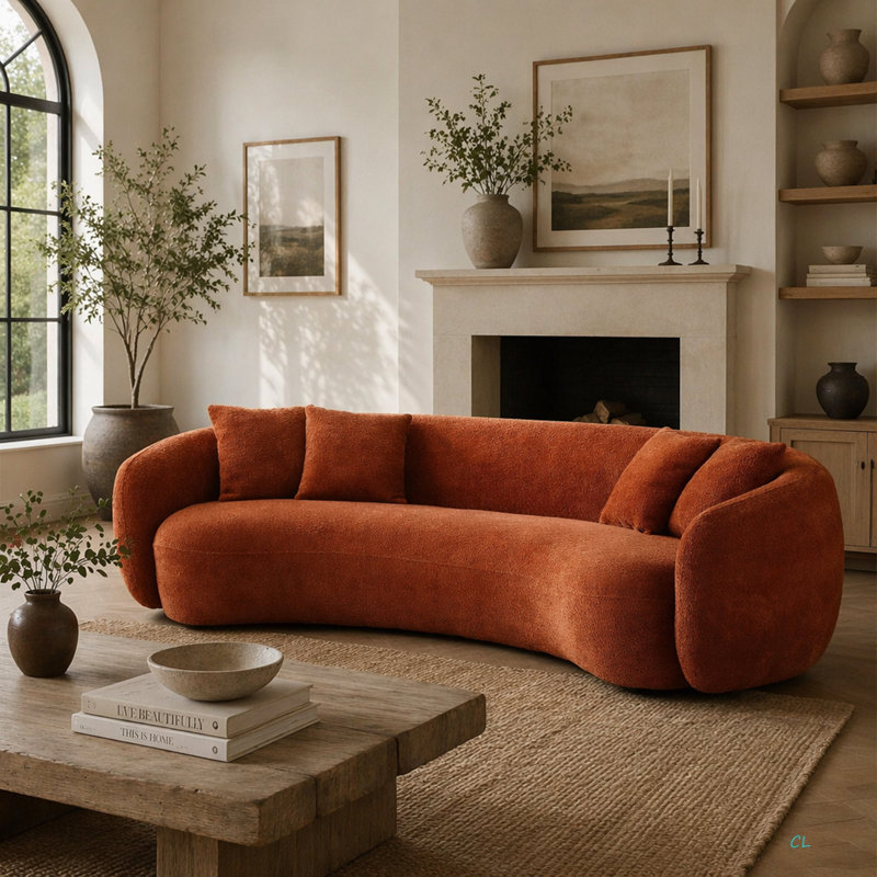 Canapé modulaire 102 pouces 5 places Boucle, Orange