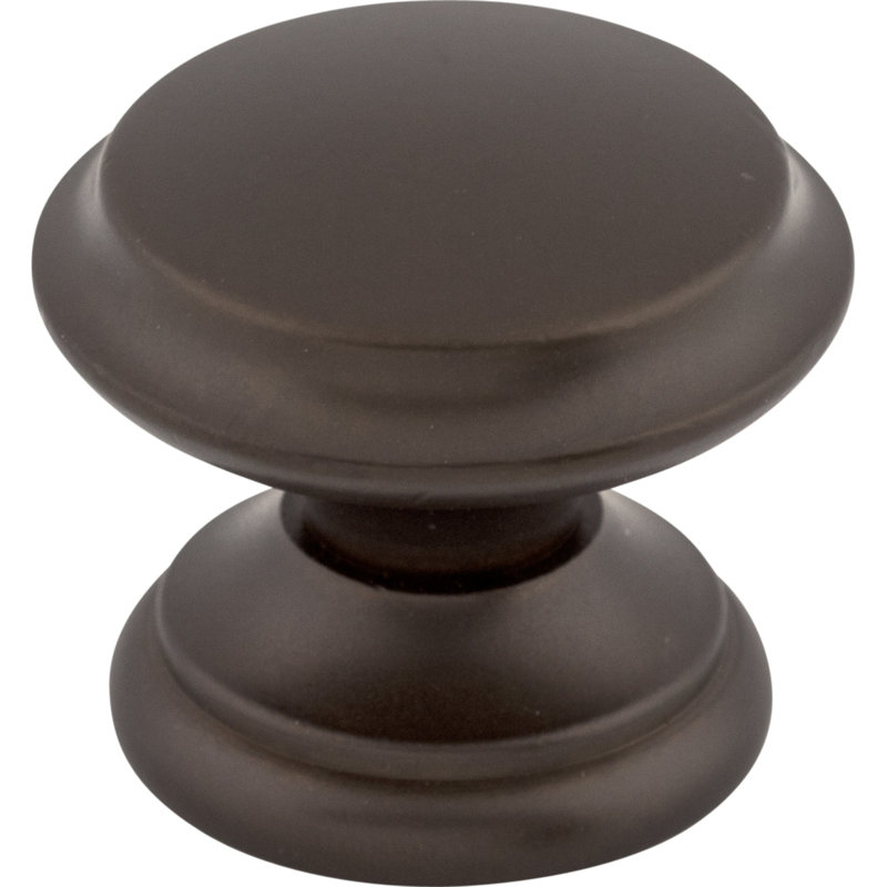 Flat Top 1 3/8" Diameter Round Knob, Oiled Rubbed Bronze