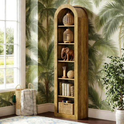 Open Bookcase,Arched Display Shelf