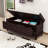 Farmhouse-Style Storage Bench with Drawers, Hidden Compartment-1683501051