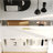 122'' W X 97'' H 5-Drawer Bookcase With Bench And Glass Doors