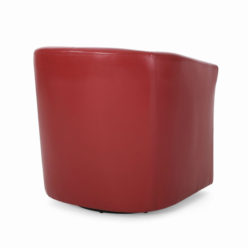 CLUB DE FAUTEUIL PIVOTANT, Similicuir rouge