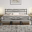 Sommier simple avec sommiers en métal avec sommier en métal avec tête de lit / pied de lit / grand rangement sous le lit / pas de sommier nécessaire / lit simple TG noir-97805752