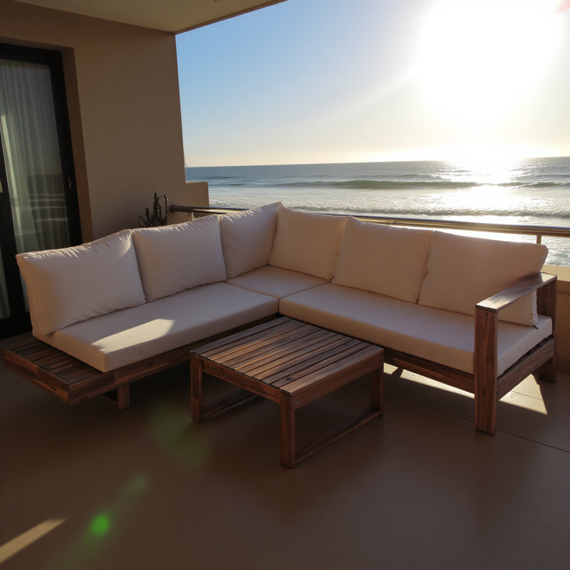Ensemble de canapé modulaire d'extérieur 4 pièces