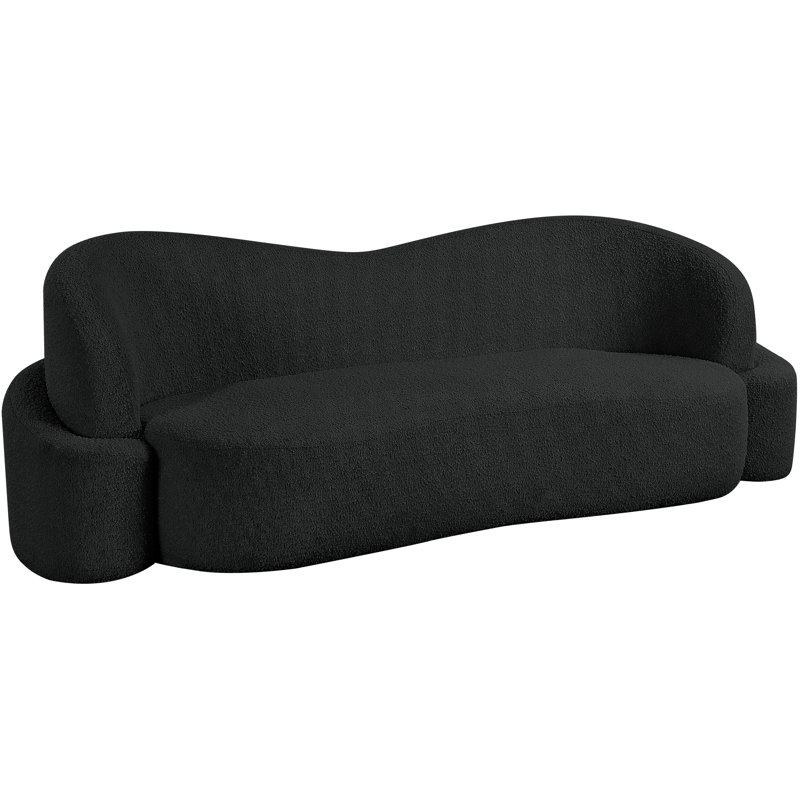 Ishawn Upholstered 90'' Sofa, Black Boucle Fabric