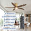 Ventilateur de plafond encastré standard à 5 pales de 54 po avec DEL intégrée et télécommande intégrée-107221195-107221207