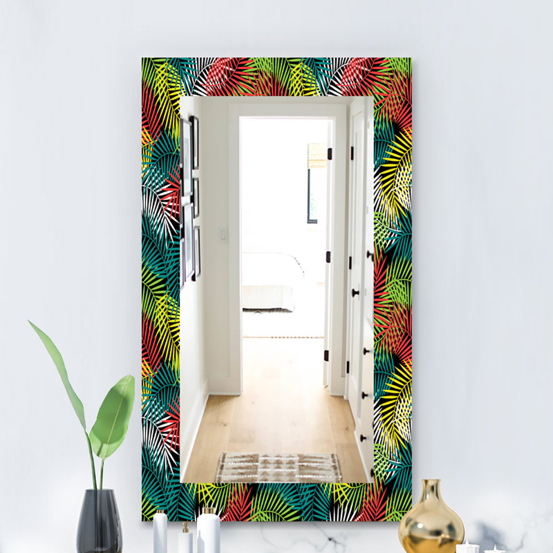 Miroir de salle de bain/meuble-lavabo éclectique 2 bohémien et tropical ambiance gloomy, H 39,4 po x l 29,5 po