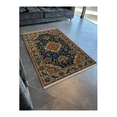 Tapis décoratif foncé rétro multicolore à motifs créatifs