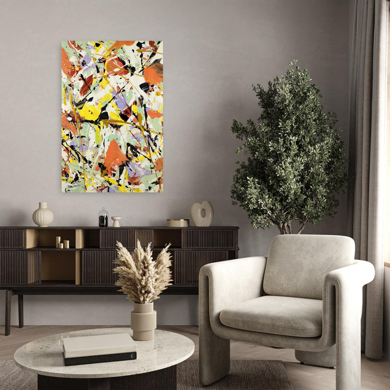 Art contemporain contemporain abstrait coloré, H 36 po x l 24 po