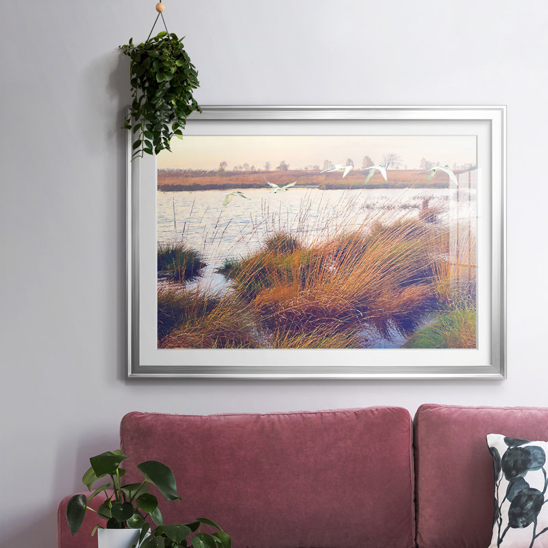 Marshland Hues I, reproduction d'art encadrée, Noir, H 30 po x l 44 po x P 1,5 po