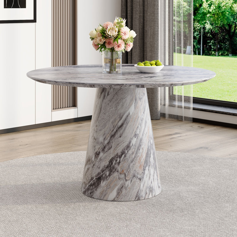 Table de salle à manger 45 po pour 4-6 personnes | Table de salle à manger en bois pour la cuisine, Marbre gris
