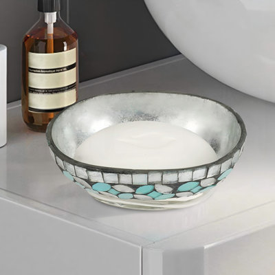 Stainless Steel Mosaic Soap Dish for Bathroom, Kitchen, and Shower with Quick-Drying Ridges and Compact Design