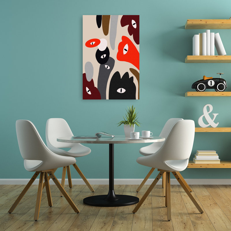 «Curious Abstract Eyes», art mural contemporain contemporain abstrait, H 36 po x l 24 po