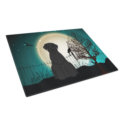 Caroline's Treasures Scary Halloween Glass Giant Schnauzer Cutting Board