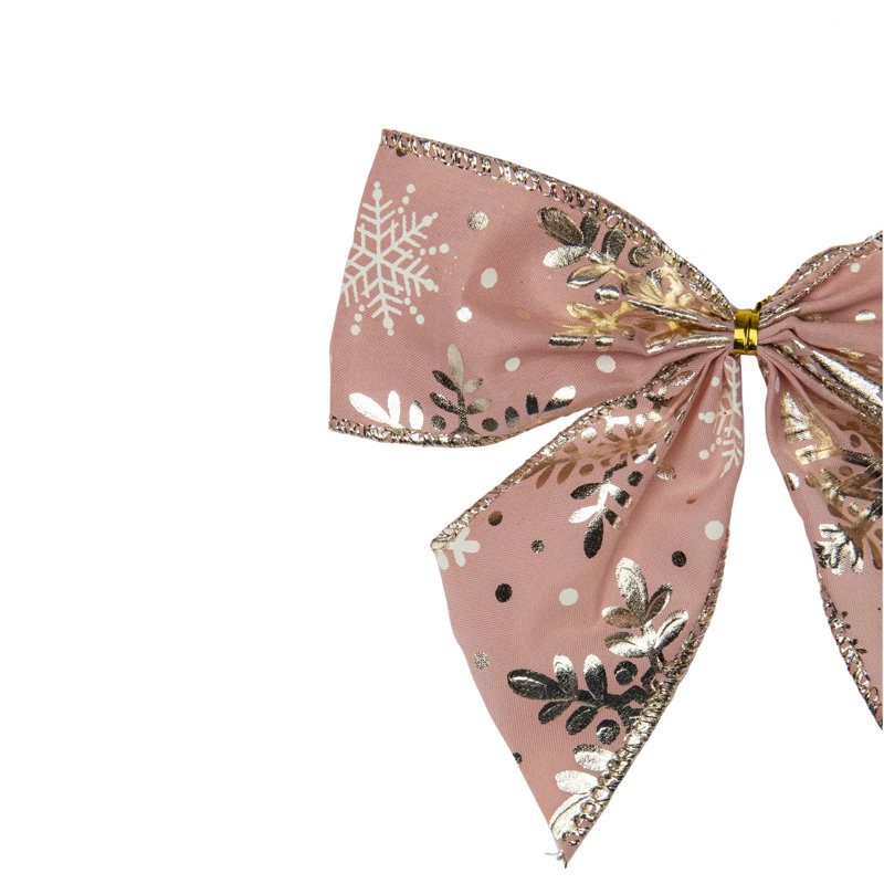 5'' Abstract Fabric Snowflakes Bow
