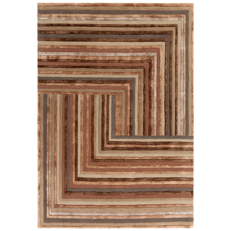 Corel Geometric Wool Hand Tufted Area Rug, Rectangle 120 x 170cm