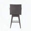 Tabouret de bar rotatif moderne en osier brun multi avec pieds fuselés et coussin beige, 1 pièce