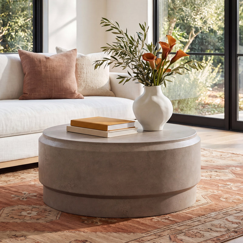 Cassis Single Coffee Table, Concrete