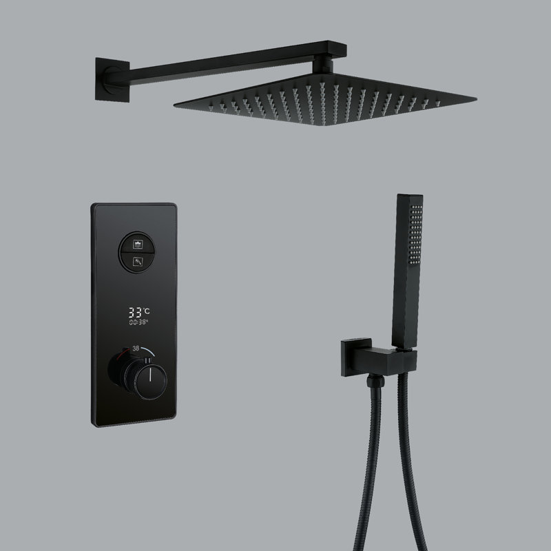 Système de douche thermostatique complet, Matte Black