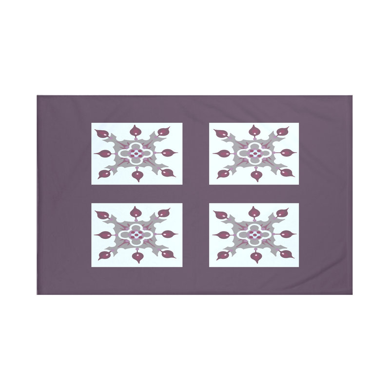 Four Square Throw Blanket, 60" L x 50" W, Mulberry (Purple/Light Gray)