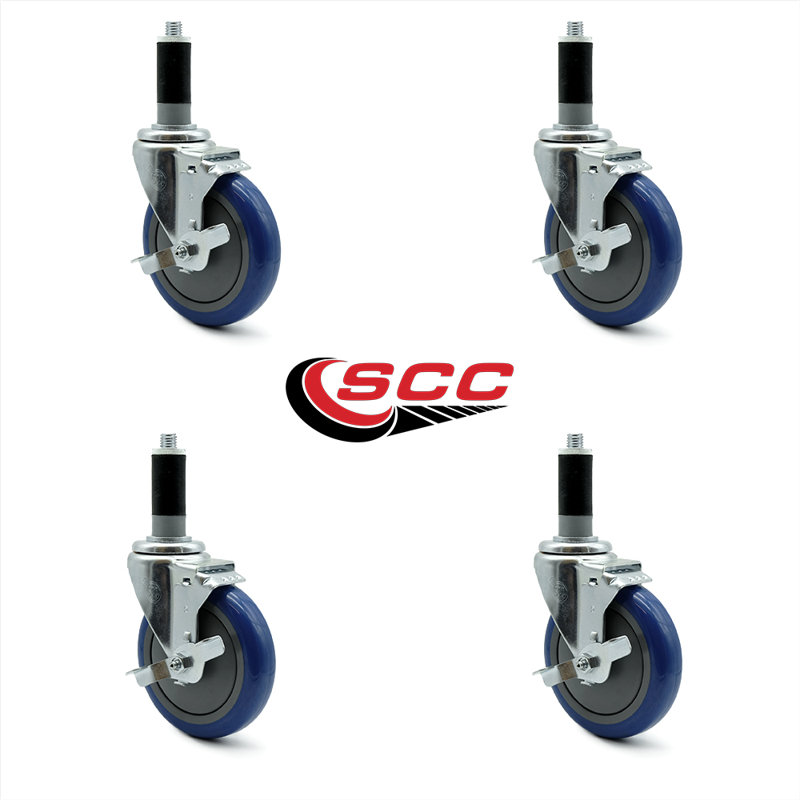 Roulettes extensibles avec frein, Bleu