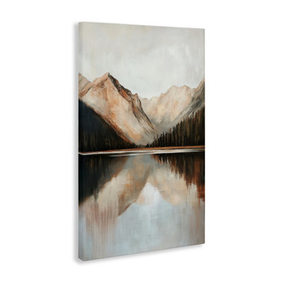 «Rustic Mountain Reflecting Lake Canvas» par Petal Prints Design
