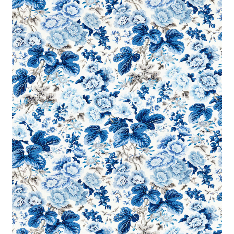 Tissu imprimé botanique Botanica Highgrove, Porcelaine
