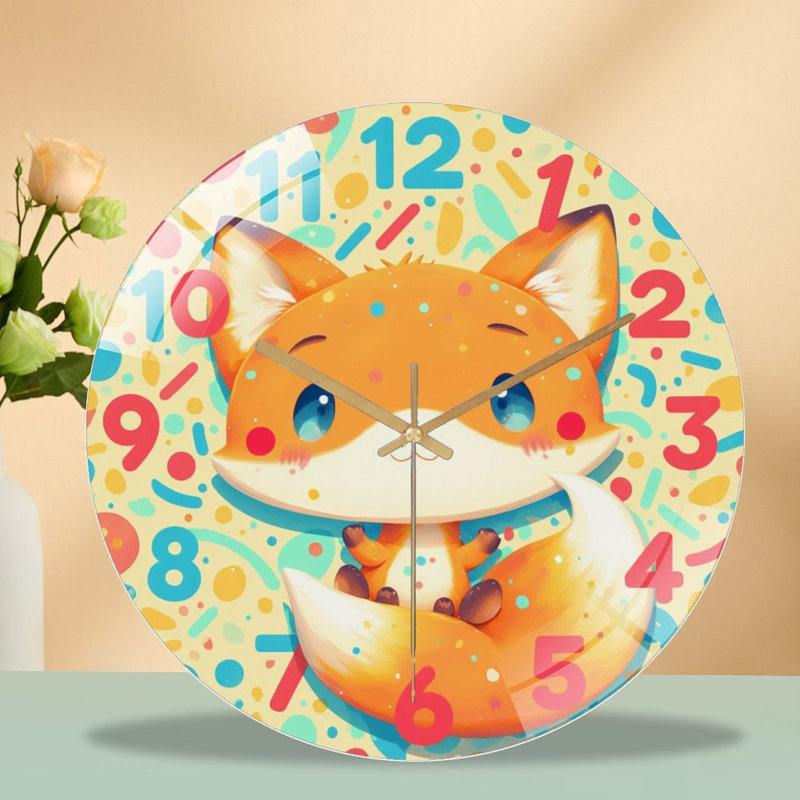 Horloge murale mignonne avec renard