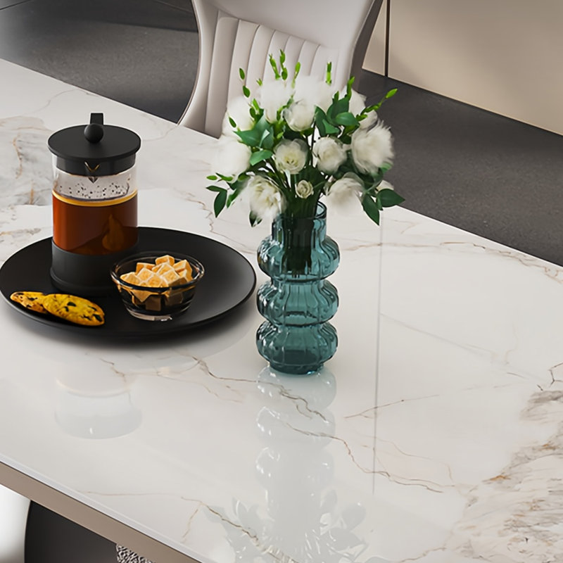 Table de salle à manger italienne de luxe minimaliste, H 29,53 po x L 62,99 po x l 35,43 po