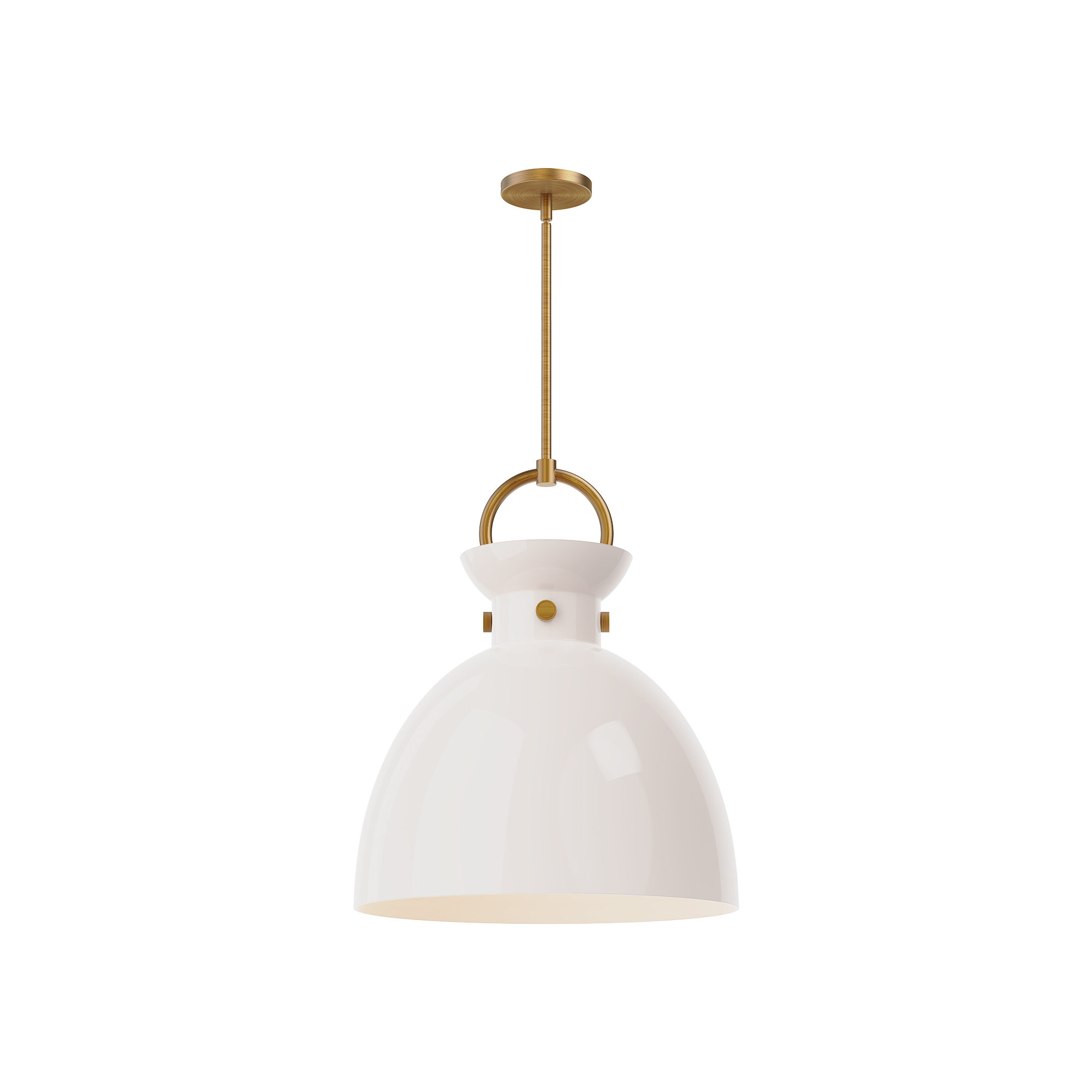 Tinka Single Light Glass Steel Pendant, 21.75" H x 18" W x 18" D, Aged Gold