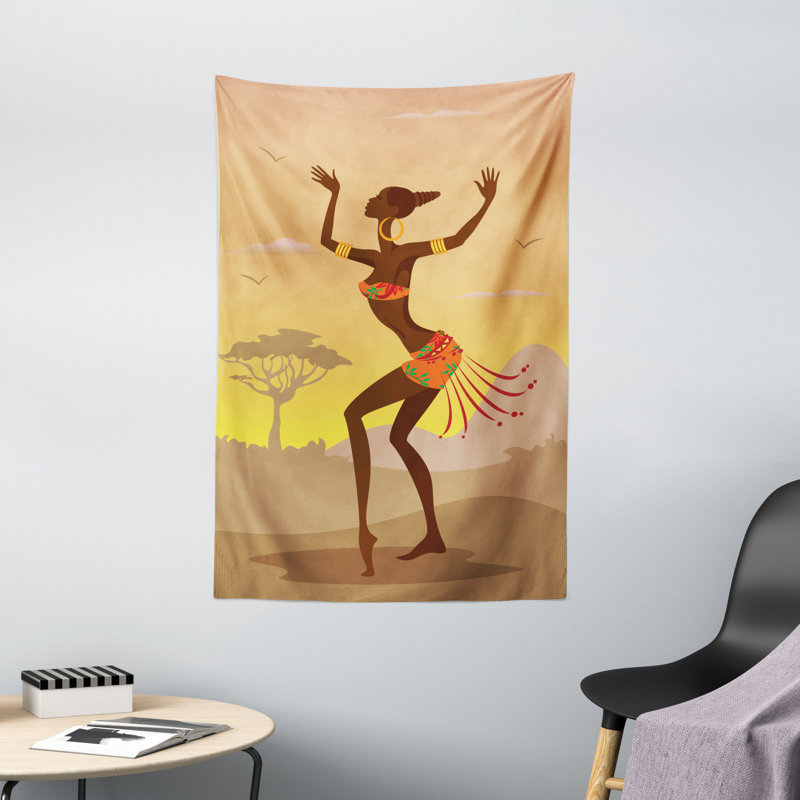 Tapisserie en polyester psychédélique, H 60 po x l 40 po