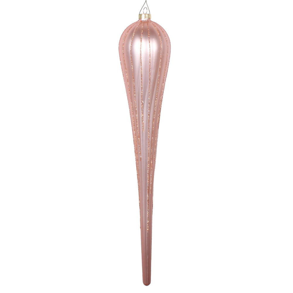 16" Shatterproof Finial Ornament, Rose Gold