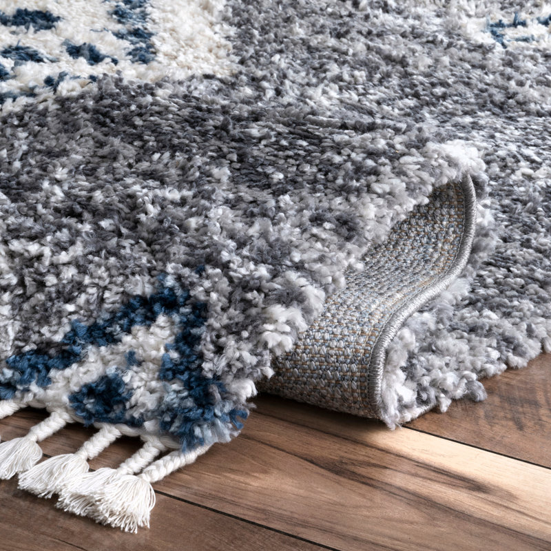 Geometric Gray Area Rug, Rectangle 3' x 5'