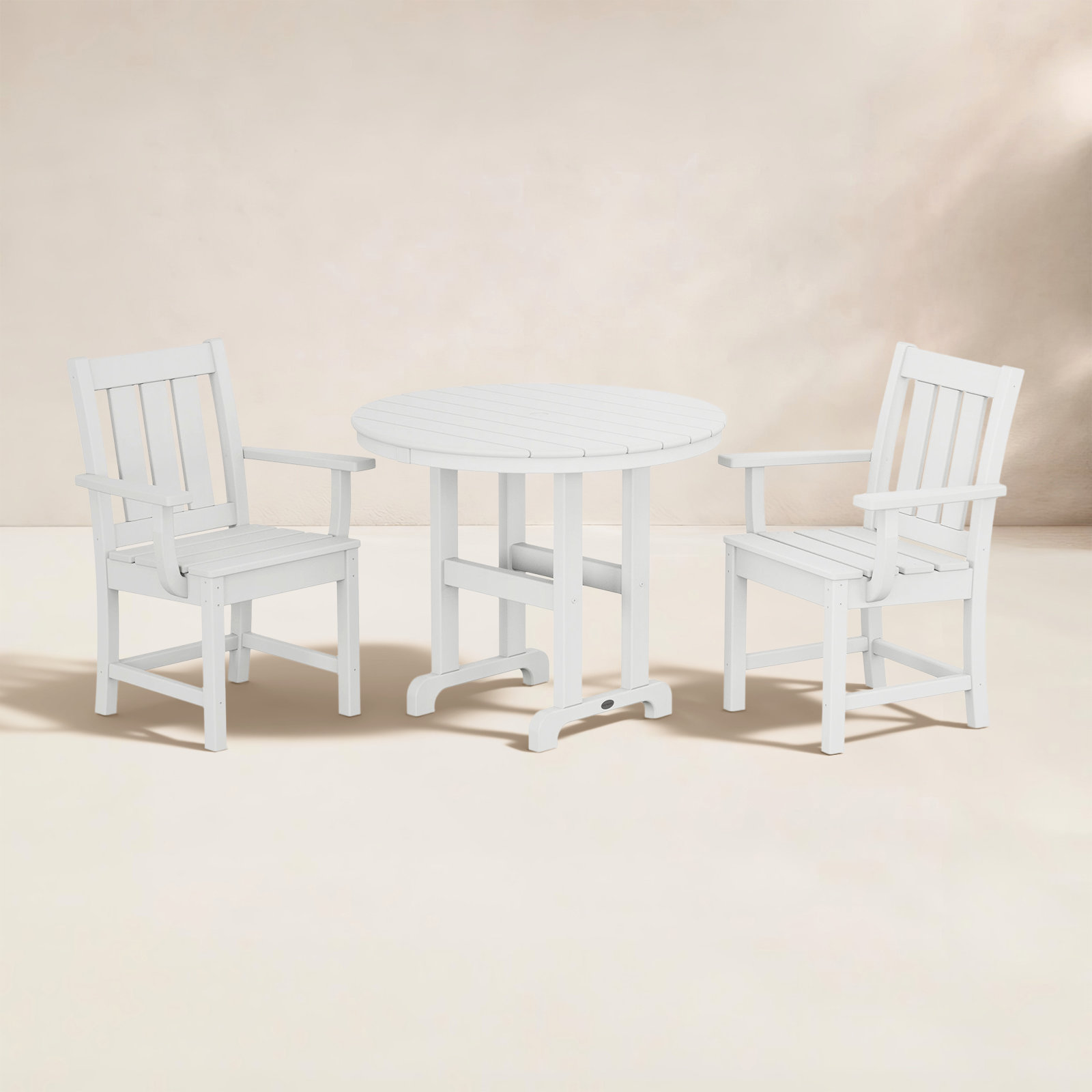 POLYWOOD® Oxford 35" Patio Dining Set, White