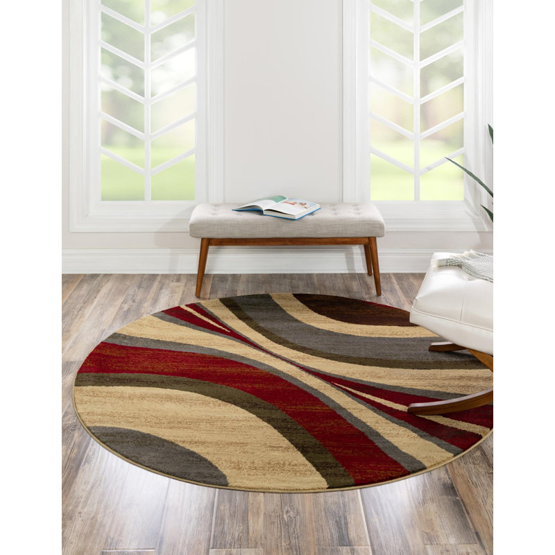 Abstract Indoor Rug, Round 6'