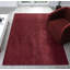 Taeler Washable Modern Living Room Rug Polyester Plain - Anti-Slip Felt Backing Carpet Bedroom-Hallway, Red-2096611774