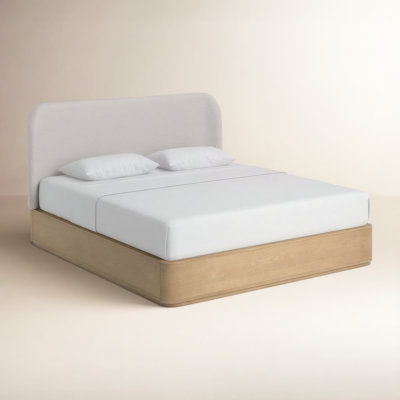Lucie Linen Upholstered Wingback Bed