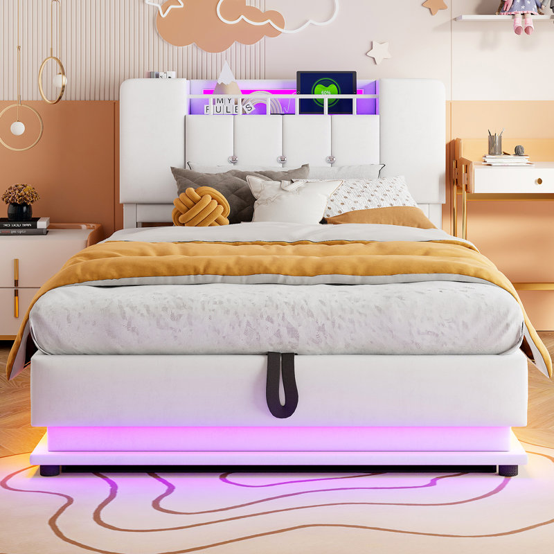 Ottoman Storage Bed, Beige