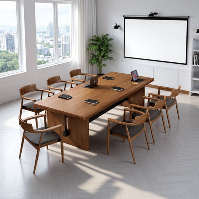 Modern Rectangular Solid Wood Conference Tables by Latitude Run