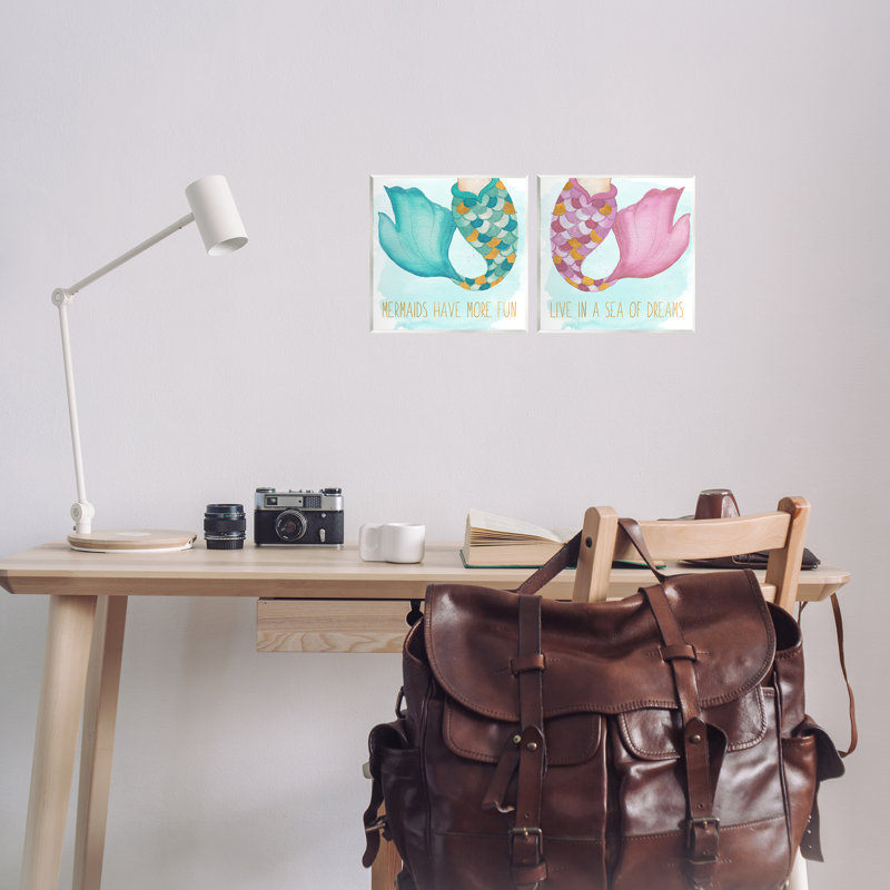 «Fun Mermaid Tails», ensemble de 2 plaques murales par Elizabeth Medley