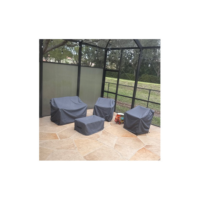 Arora Rattan Outdoor Conversation Set Cover For Sofa Seating Group With Back & Seat Cushions (Set of 4)