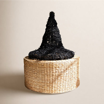 Painted Twig Witch Hat Holiday Accent
