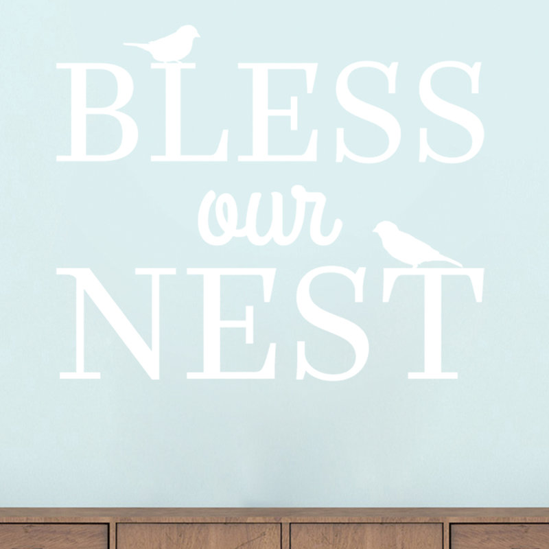 Décalcomanie murale bless notre nid, Blanc