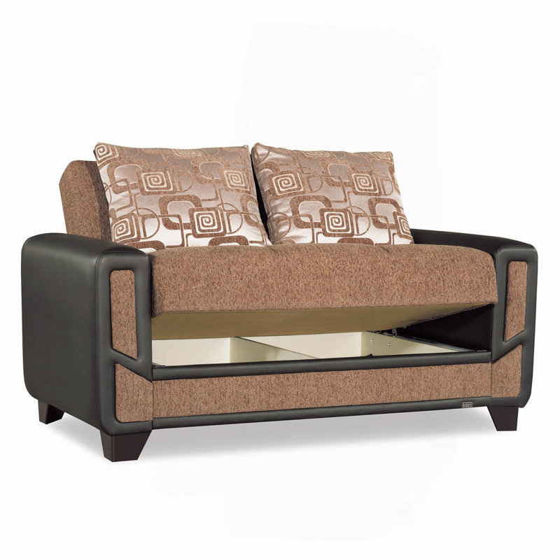 Causeuse convertible avec rangement Collection, Brun, Brun