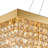 Frieson Modern Gold Rectangular Crystal Kitchen Island Chandelier, Dimmable Pendant Light-543501795
